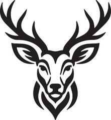 Fototapeta premium Wildlife Hunting Emblems: Bear, Wolf, Deer & Antlers with Crossed Rifles