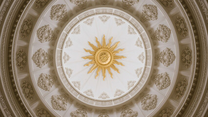 Ornate Ceiling Dome Architectural Splendor and Detailed Embellishments