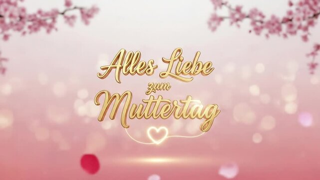 Gold text mothers day greeting card