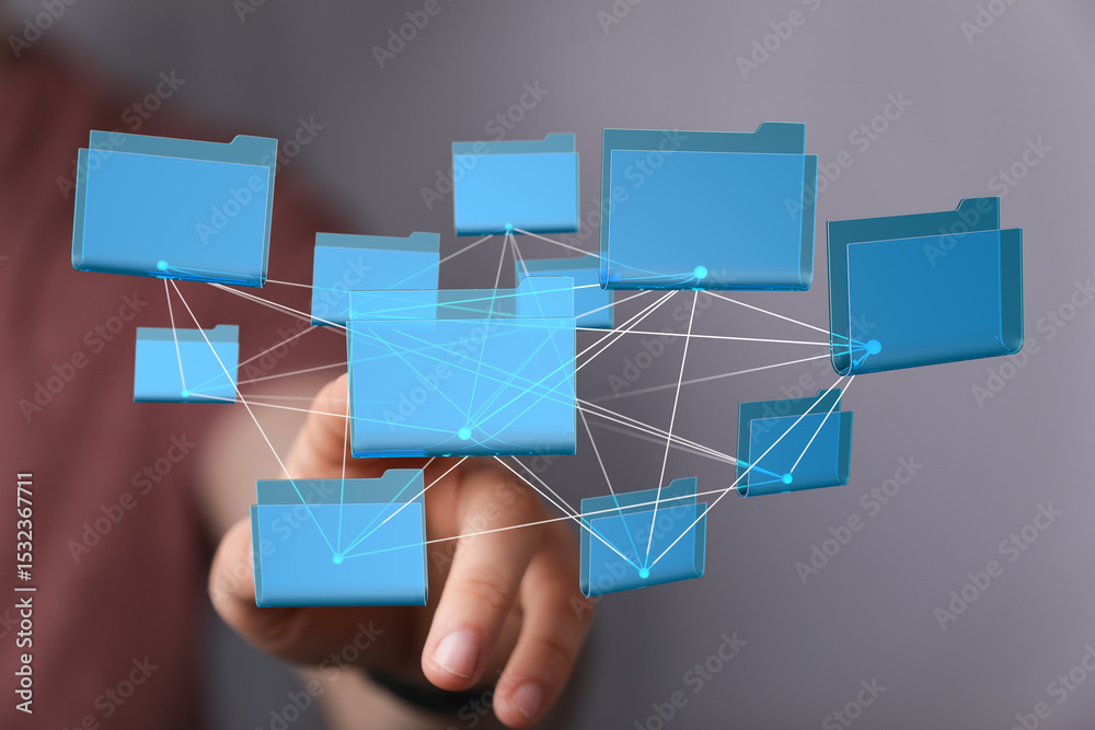 Poster Seamless data sharing and file management. Secure and efficient cloud storage solution.