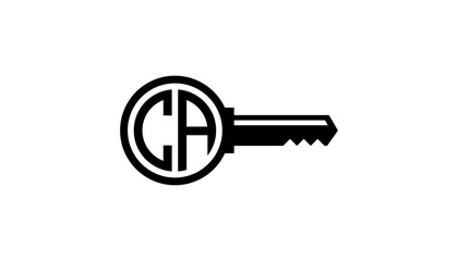 Initial Letter CA With Key logo design template