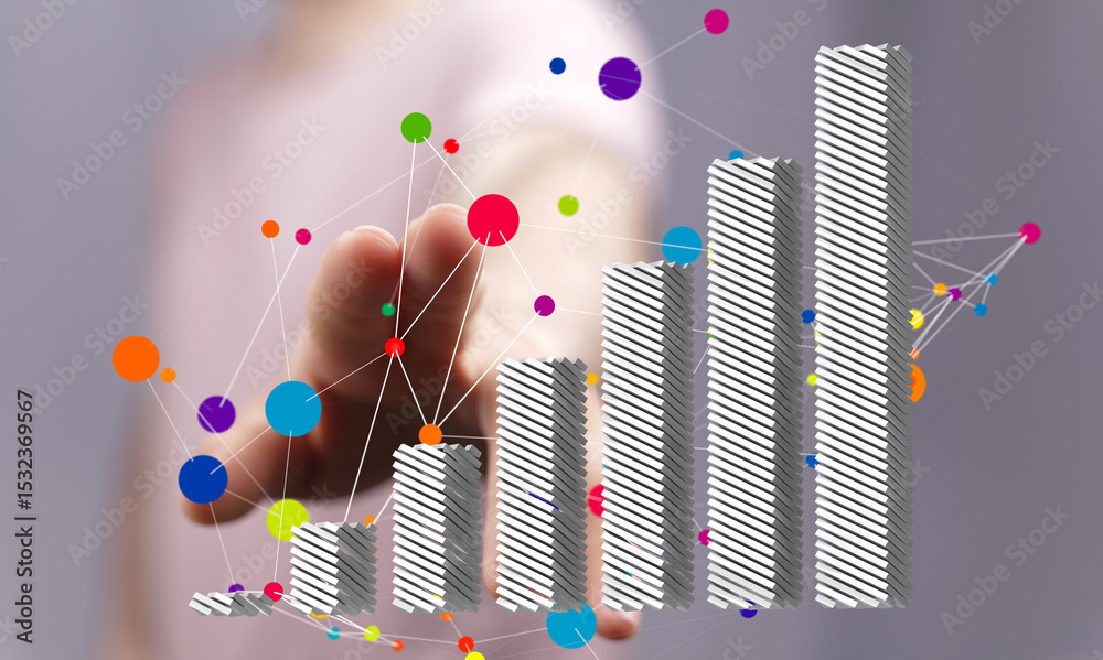 Aufkleber Increase profits with data-driven decisions.  Visualize your success with this stock photo.