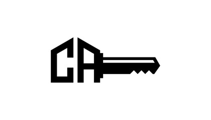Initial Letter CA With Key logo design template