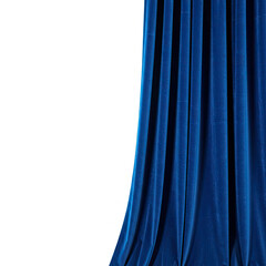 blue curtains isolated on white