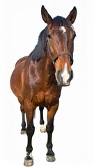 Obraz premium Horse over white background, no shadow