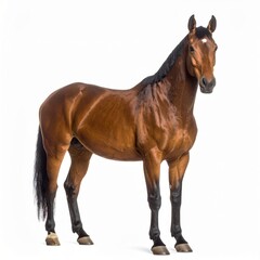 Obraz premium Horse over white background, no shadow