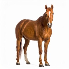 Obraz premium Horse over white background, no shadow