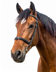 Obraz premium Horse over white background, no shadow