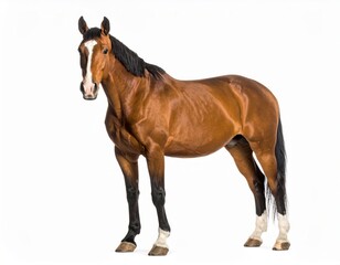 Fototapeta premium Horse over white background, no shadow
