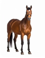 Obraz premium Horse over white background, no shadow