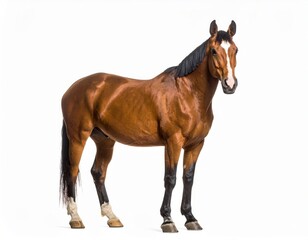 Naklejka premium Horse over white background, no shadow