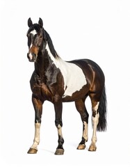 Obraz premium Horse over white background, no shadow