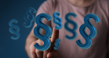 Abstract image of 3D paragraph symbols.  Perfect for legal, justice, and law concepts.