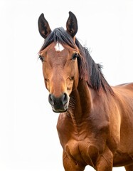 Obraz premium Horse over white background, no shadow