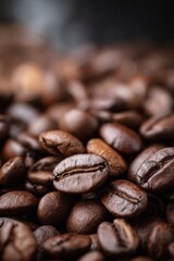 Fototapeta premium A close up of coffee beans with the beans being of different sizes