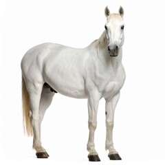 Obraz premium White horse over white background, no shadow