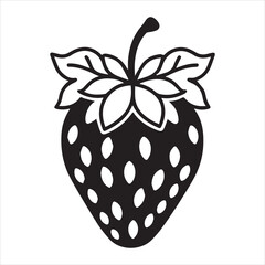 Strawberry Outline Icon Vector Illustration