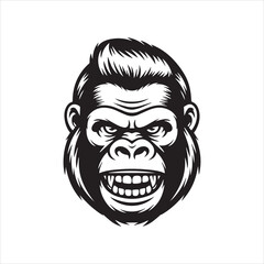 Fototapeta premium Angry Gorilla Head Vector Illustration,Cool Gorilla Face Logo Design,Fierce Gorilla Mascot Vector Art,Aggressive Gorilla Head Drawing,Wild Gorilla Face Graphic Design,Cartoon Style Gorilla Head Vector