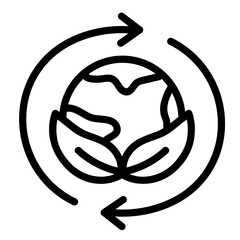 Earth with Recycle Arrows Icon Vector Illustration