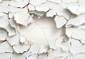 Cracked White Paint Texture Abstract Background of Aged and Damaged Surface