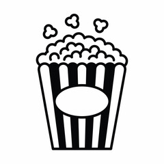 Black and white striped popcorn bucket icon