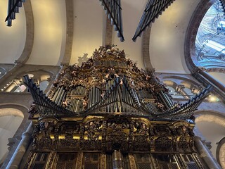 A large ornate gold building