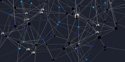 3D rendering of a complex network. Ideal for tech,  globalization, and connection themes.