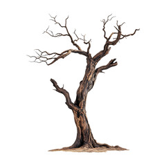 Ancient Weathered Tree A Striking Digital Rendering