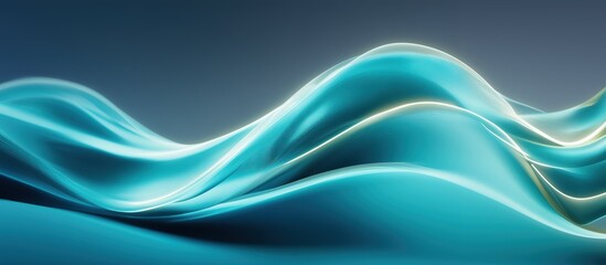  flowing cyan wave with glowing light accents, offering a serene and calming visual effect