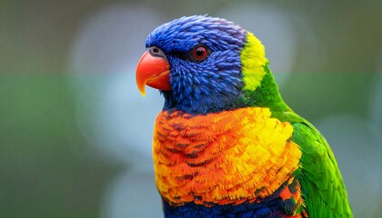 Naklejka premium Colorful parrot close-up