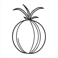 Coconut Fruit Hand Drawn Outline Illustration,Minimalist Coconut Line Art Vector,Coconut Sketch Isolated on White Background,Simple Coconut Drawing for Logo Design,Tropical Coconut Vector in Line