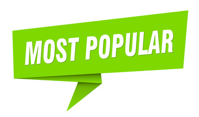 most popular banner. most popular speech bubble, label, sticker, sign template