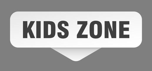 kids zone sticker. kids zone sign isolated on gray background
