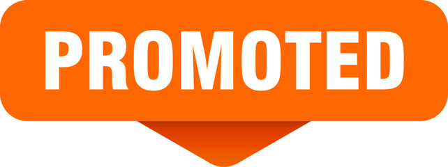promoted sticker. promoted sign on transparent background