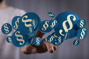3D rendering of paragraph symbols.  Ideal for legal, law, and compliance concepts.