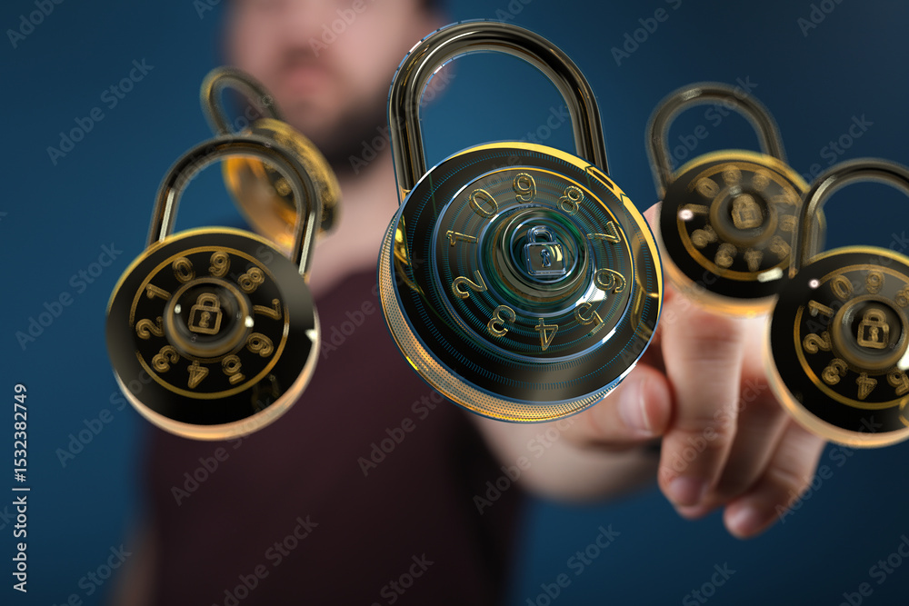 Poster Secure your data with robust cybersecurity measures.  Protect your information from threats.