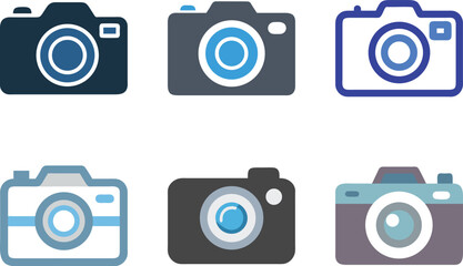 Six icon A collection of various camera icons arranged in a two row grid pattern