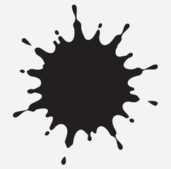 black ink splatter silhouette vector art illustration, splash of paint