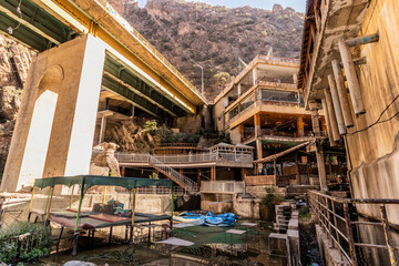Road bridge and recreation complex near Bekhal Waterfall, Kurdistan Region of Iraq