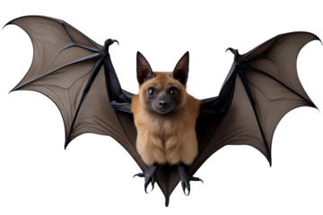 The bat is flying. isolated on transparent or white background, png