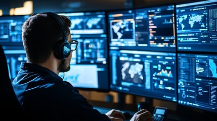 Monitoring Control Center Operator Reacting to Live Alerts on Critical Situation Dashboard