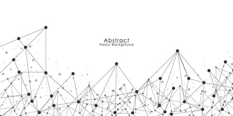 Abstract plexus background with connecting dots and lines. Global network connection, digital technology and communication concept