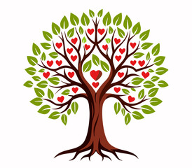 Obraz premium Heart-Shaped Leaves Tree of Love, Family, Romance