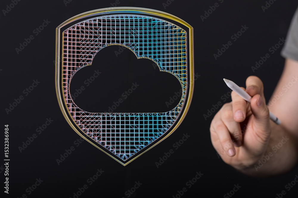 Poster Secure your cloud data with robust cybersecurity.  Protect against threats.