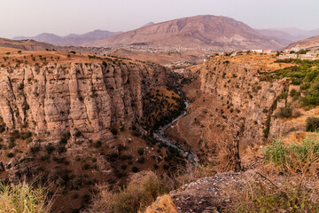 Evening view of Rawandiz (also Rawanduz) gorge in Kurdistan Region of Iraq