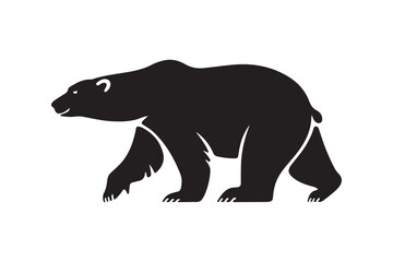 Obraz premium Walking Grizzly Bear Silhouette Icon for Wildlife, Nature, and Outdoor Themes