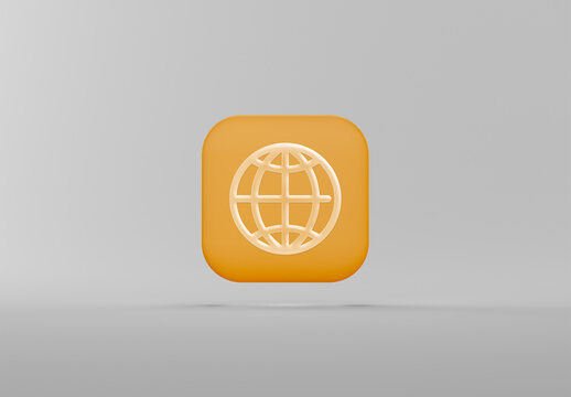 3D App Icon Logo Mockup