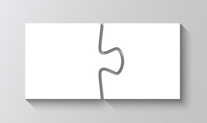 Puzzle infographics with 2 pieces. Jigsaw business chain infographic. Business info graphic. Process diagram presentation with steps, parts. Puzzle grid. Vector illustration