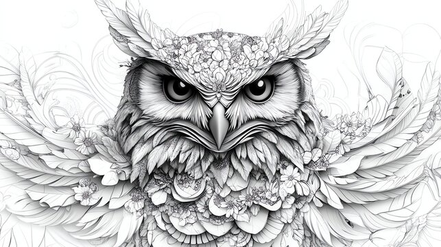 owl sketch vector illustration