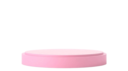 Empty round pink podium isolated on transparent background